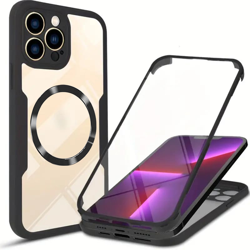 Techsuit - ColorVerse 360 MagSafe széria + Képernyővédő - iPhone 13 Pro Max - Fekete tok Techsuit - ColorVerse 360 MagSafe széria + Képernyővédő - iPhone 13 Pro Max - Fekete tok