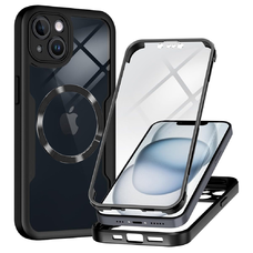  Techsuit - ColorVerse 360 MagSafe sorozat + Képernyővédő - iPhone 14 - Fekete tok