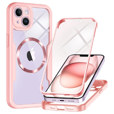  Techsuit - ColorVerse 360 MagSafe sorozat + Képernyővédő - iPhone 14 - Rózsaszín tok