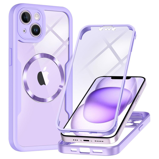 Techsuit - ColorVerse 360 MagSafe sorozat + Képernyővédő - iPhone 14 - Lila tok Techsuit - ColorVerse 360 MagSafe sorozat + Képernyővédő - iPhone 14 - Lila tok