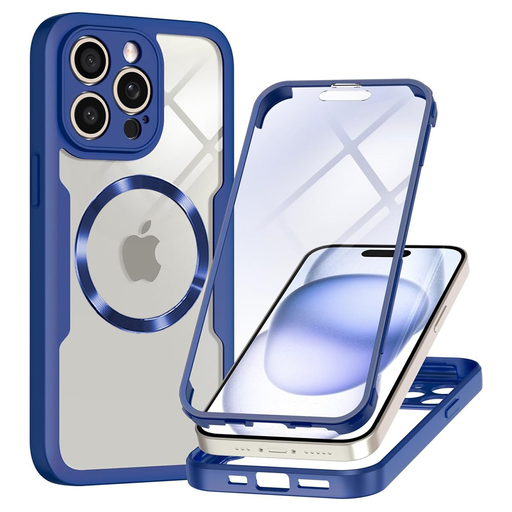 Techsuit - ColorVerse 360 MagSafe sorozat + Képernyővédő - iPhone 14 Pro - Kék tok Techsuit - ColorVerse 360 MagSafe sorozat + Képernyővédő - iPhone 14 Pro - Kék tok