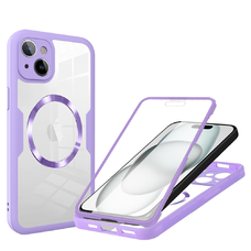 Techsuit - ColorVerse 360 MagSafe sorozat + Képernyővédő - iPhone 15 - Lila tok