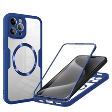  Techsuit - ColorVerse 360 MagSafe Sorozat + Képernyővédő - iPhone 15 Pro - Kék tok