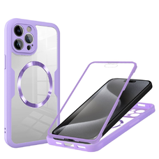  Techsuit - ColorVerse 360 MagSafe sorozat + képernyővédő - iPhone 15 Pro - Lila tok