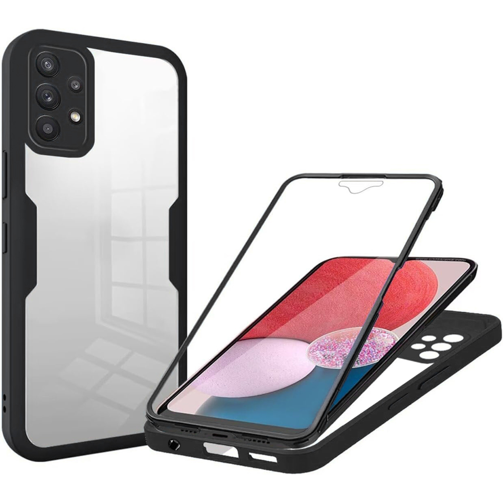  Techsuit - ColorVerse 360 Sorozat + Képernyővédő - Samsung Galaxy A13 4G - Fekete tok - 1