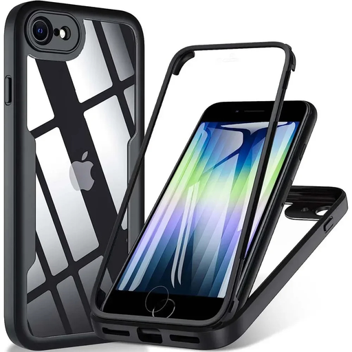 Techsuit - ColorVerse 360 Sorozat + Képernyővédő - iPhone 7 / 8 / SE 2, SE 2020 / SE 3, SE 2022 - Fekete tok Techsuit - ColorVerse 360 Sorozat + Képernyővédő - iPhone 7 / 8 / SE 2, SE 2020 / SE 3, SE 2022 - Fekete tok