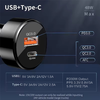  Techsuit - Prémium autós töltő (TE-P31) - USB QC3.0 18W, Type-C PD30W, összesen 48W, LED fény - Fekete - 1. kép