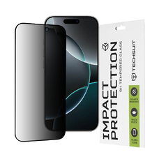  Techsuit - 111D Privacy Teljes Ragasztás - iPhone 16 Pro - Fekete üvegfólia