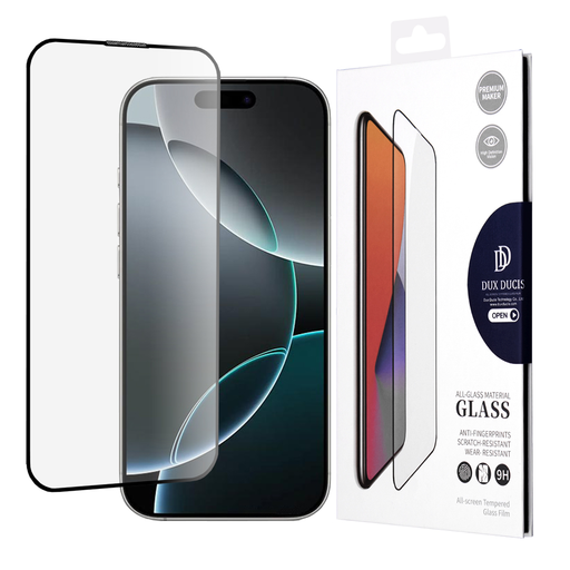 Dux Ducis - Edzett üveg - iPhone 16 Pro - Fekete üvegfólia Dux Ducis - Edzett üveg - iPhone 16 Pro - Fekete üvegfólia