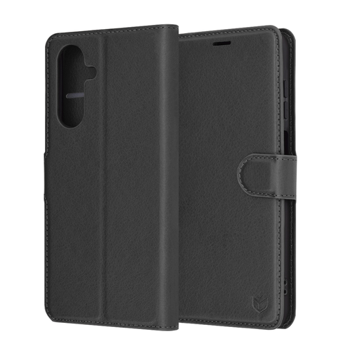 Techsuit - Bőr Tok - Samsung Galaxy A26 5G - Fekete tok Techsuit - Bőr Tok - Samsung Galaxy A26 5G - Fekete tok