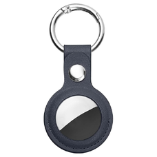  Techsuit - Biztonságos bőrtartó (SLH1) - Apple AirTag tok, fémgyűrűvel - Kék