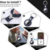  Techsuit - Biztonságos bőrtartó (SLH1) - Apple AirTag tok, fémgyűrűvel - Kék - 1. kép