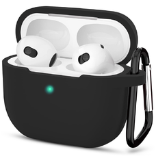  Techsuit - Szilikon tok - Apple AirPods 3-hoz, Simított ultravékony anyag - Fekete