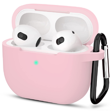  Techsuit - Szilikon Tok - Apple AirPods 3-hoz, Simított Ultravékony Anyag - Rózsaszín tok