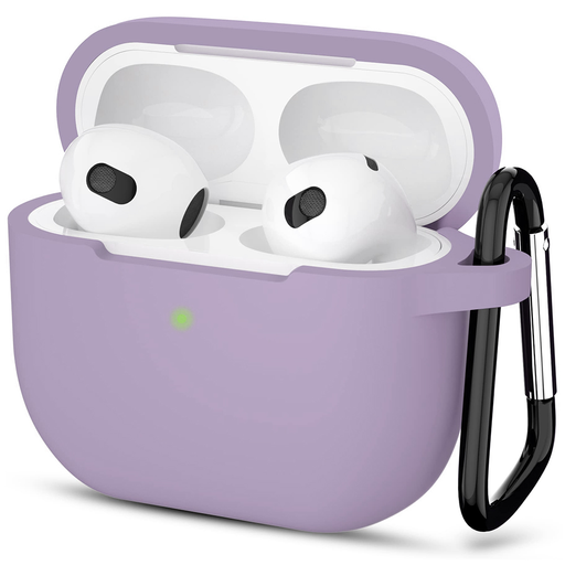 Techsuit - Szilikon Tok - Apple AirPods 3-hoz, Simít Ultrahordozható Anyag - Lila tok Techsuit - Szilikon Tok - Apple AirPods 3-hoz, Simít Ultrahordozható Anyag - Lila tok