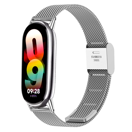  Techsuit - 15 mm-es óraszíj (W022) - Xiaomi Mi Band 8 / 8 NFC / 9 / 9 NFC - Ezüst