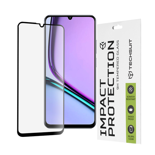  Techsuit - 111D Teljes Fedés / Teljes Ragasztás Üveg - Realme Note 60 - Fekete üvegfólia