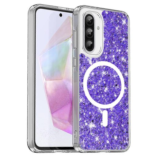  Techsuit - Csillogó Glitter MagSafe - Samsung Galaxy A36 5G / A56 5G - Lila tok