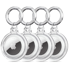  Techsuit - (4 darabos) Biztonságos Tartó Szilikon (CT15) - Apple AirTag Tok - Átlátszó tok