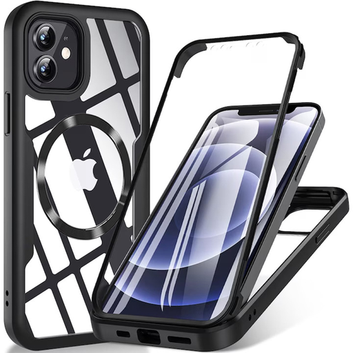 Techsuit - ColorVerse 360 MagSafe sorozat + Kijelzővédő - iPhone 11 - Fekete tok Techsuit - ColorVerse 360 MagSafe sorozat + Kijelzővédő - iPhone 11 - Fekete tok