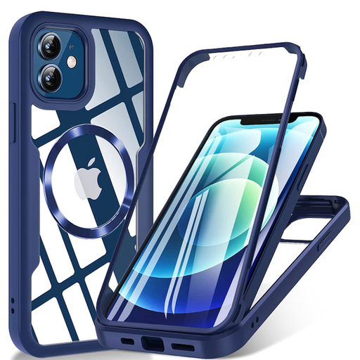 Techsuit - ColorVerse 360 MagSafe Séria + Ochrana displeja - iPhone 11 - Modrý obal