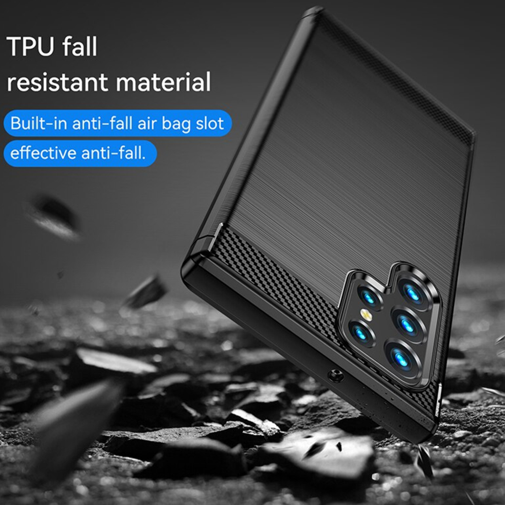  Techsuit - Karbon Szilikon - Samsung Galaxy S23 Ultra - Fekete tok - 7