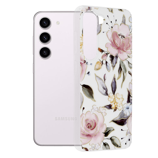  Techsuit - Márvány Sorozat - Samsung Galaxy S23 - Chloé Fehér tok