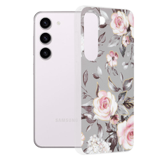  Techsuit - Márvány Sorozat - Samsung Galaxy S23 - Ruth Virágzása Szürke tok