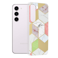  Techsuit - Márvány Sorozat - Samsung Galaxy S23 - Lila Hex tok