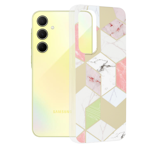  Techsuit - Márvány sorozat - Samsung Galaxy A35 5G - Lila Hex tok