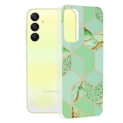Techsuit - Márványsorozat - Samsung Galaxy A25 5G - Zöld Hatszög tok Techsuit - Márványsorozat - Samsung Galaxy A25 5G - Zöld Hatszög tok