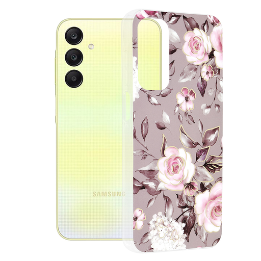 Techsuit - Marble Series - Samsung Galaxy A25 5G - Ruth Szürke Virágzása tok Techsuit - Marble Series - Samsung Galaxy A25 5G - Ruth Szürke Virágzása tok