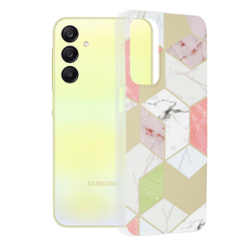  Techsuit - Márvány Sorozat - Samsung Galaxy A25 5G - Lila Hex tok