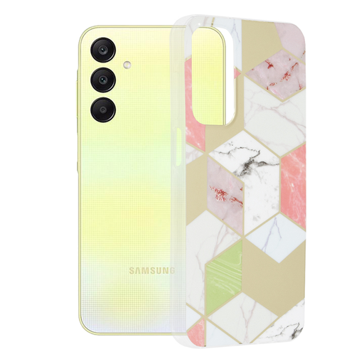 Techsuit - Márvány Sorozat - Samsung Galaxy A25 5G - Lila Hex tok Techsuit - Márvány Sorozat - Samsung Galaxy A25 5G - Lila Hex tok
