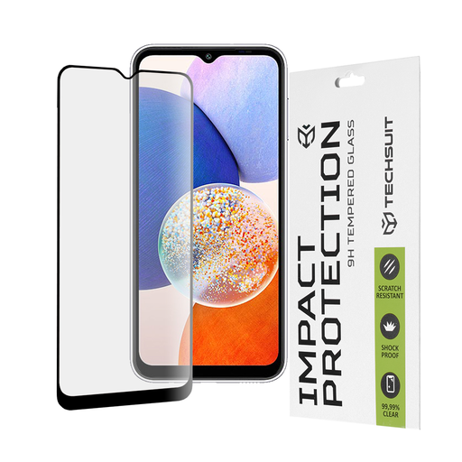  Techsuit - 111D Teljes Borítású / Teljes Ragasztású Üveg - Samsung Galaxy A14 4G / A14 5G - Fekete üvegfólia