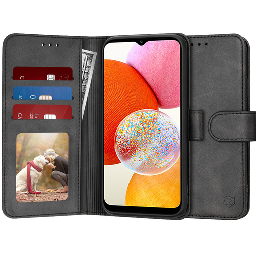 Techsuit - Naptár alakú tok - Samsung Galaxy A14 4G / A14 5G - Fekete Techsuit - Naptár alakú tok - Samsung Galaxy A14 4G / A14 5G - Fekete