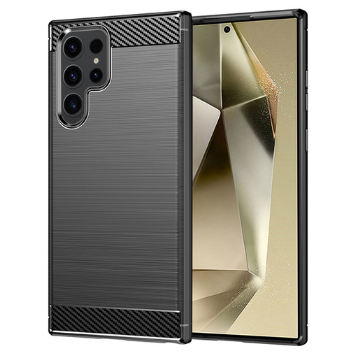 Techsuit - Szénszálas Szilikon - Samsung Galaxy S24 Ultra - Fekete tok Techsuit - Szénszálas Szilikon - Samsung Galaxy S24 Ultra - Fekete tok