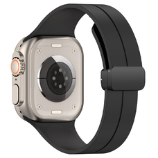  Techsuit - Óraszíj (W011) - Apple Watch 1/2/3/4/5/6/7/8/9/10/SE/SE 2/Ultra/Ultra 2 (42/44/45/46/49mm) - Fekete