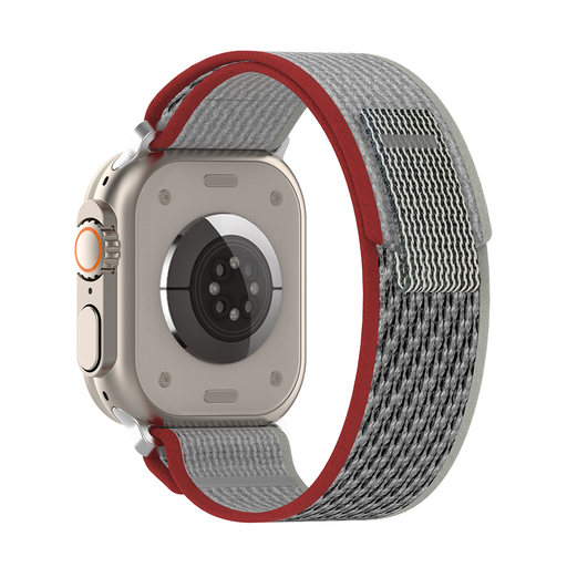  Techsuit - Óraszíj (W039) - Apple Watch 1/2/3/4/5/6/7/8/9/10/SE/SE 2 (38/40/41/42mm) - Piros / Szürke