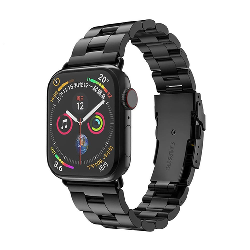  Techsuit - Óraszíj (W036) - Apple Watch 1/2/3/4/5/6/7/8/9/10/SE/SE 2 (38/40/41/42mm) - Fekete