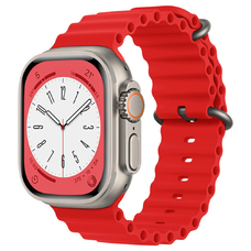  Techsuit - Óraszíj (W038) - Apple Watch 1/2/3/4/5/6/7/8/9/10/SE/SE 2 (38/40/41/42mm) - Piros