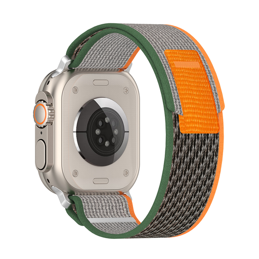  Techsuit - Óraszíj (W039) - Apple Watch 1/2/3/4/5/6/7/8/9/10/SE/SE 2 (38/40/41/42mm) - Zöld / Narancs