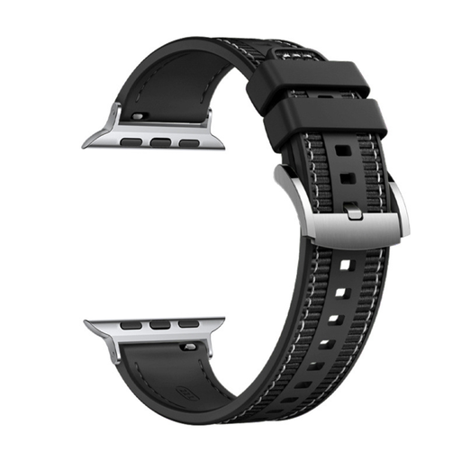  Techsuit - Óraszíj 32mm (W051) - Apple Watch 1/2/3/4/5/6/7/8/9/10/SE/SE 2 (38/40/41/42mm) - Fekete