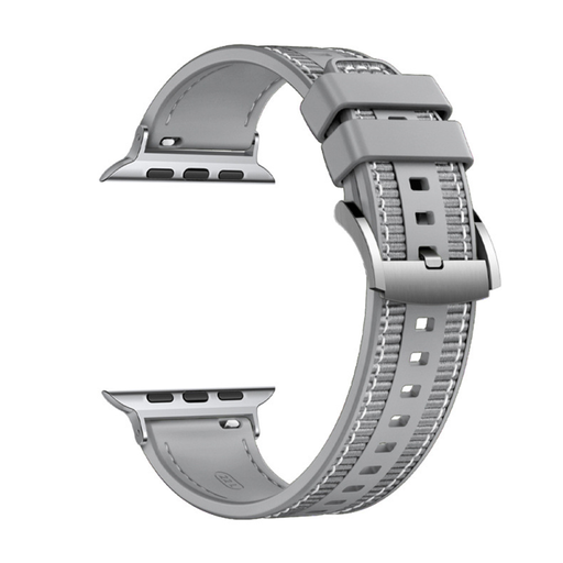  Techsuit - 32 mm-es óraszíj (W051) - Apple Watch 1/2/3/4/5/6/7/8/9/10/SE/SE 2 (38/40/41/42 mm) - Szürke