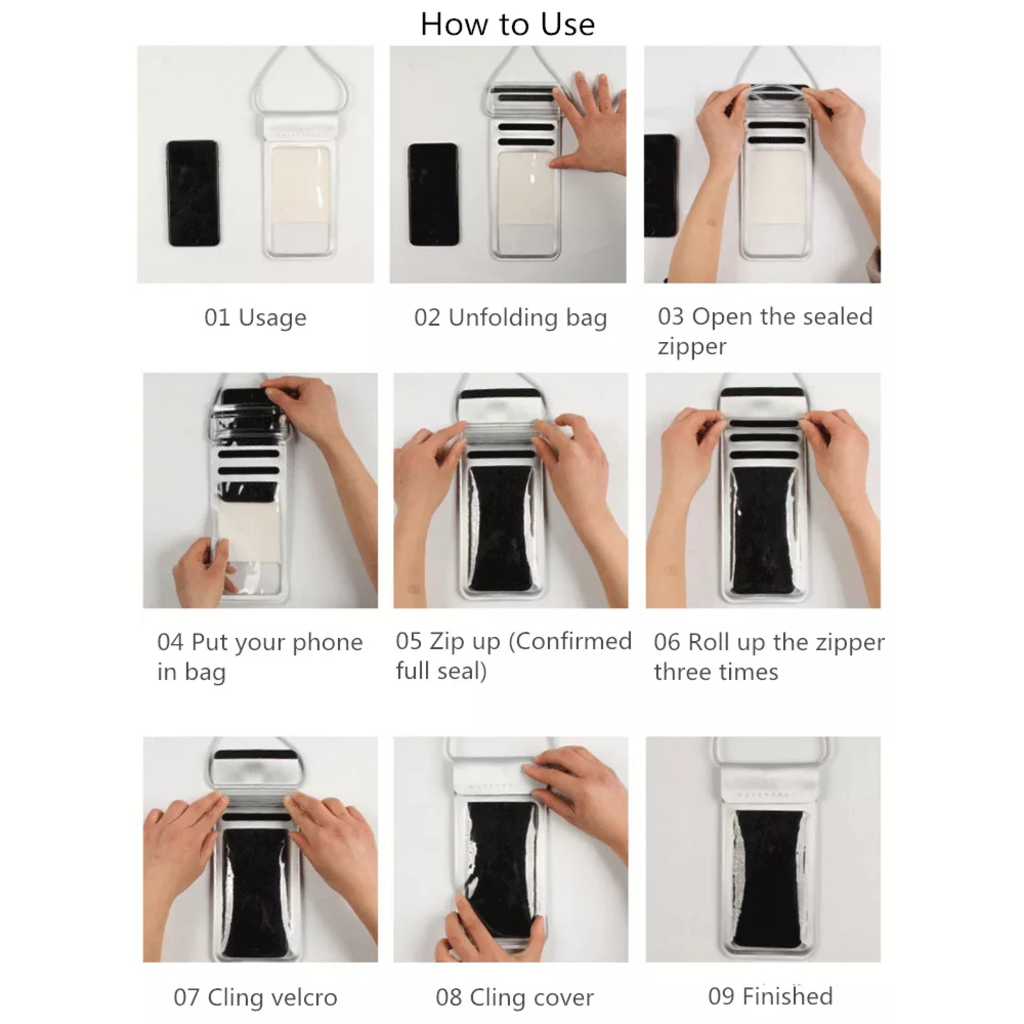  Techsuit - Vízálló tok (TWC1) - Telefonokhoz, max. 6,8", IPX8, 30m - Arany - 7