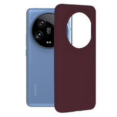  Techsuit - Puha Szélű Szilikon - Xiaomi 14 Ultra - Szilvavörös tok