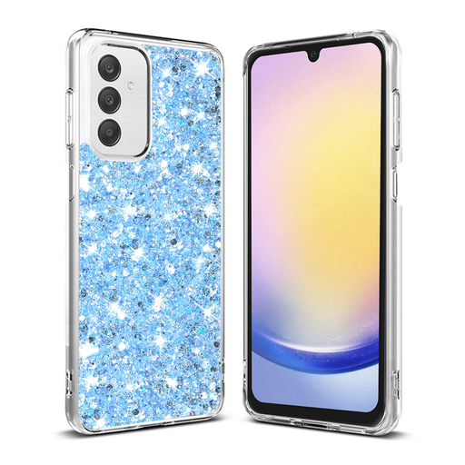  Techsuit - Csillogó Glitter - Samsung Galaxy A25 5G - Kék tok