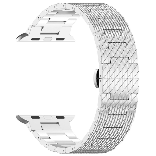  Techsuit - Óraszíj 32 mm (W052) - Apple Watch 1/2/3/4/5/6/7/8/9/10/SE/SE 2 (38/40/41/42 mm) - Ezüst