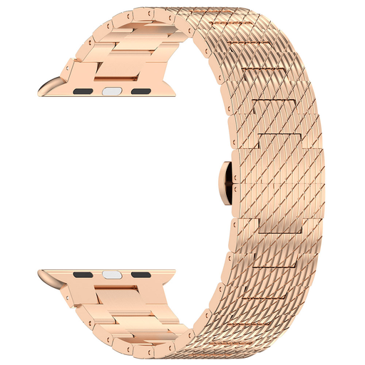  Techsuit - 35mm-es óraszíj (W052) - Apple Watch 1/2/3/4/5/6/7/8/9/10/SE/SE 2/Ultra/Ultra 2 (42/44/45/46/49mm) - Rózsaarany