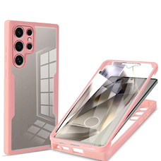  Techsuit - ColorVerse 360 sorozat + Képernyővédő - Samsung Galaxy S24 Ultra - Rózsaszín tok